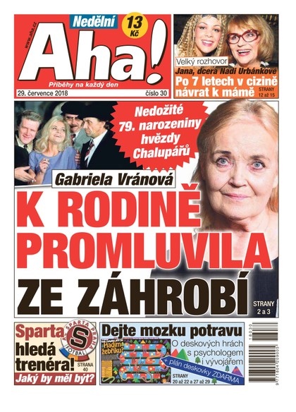 E-magazín Nedělní AHA! - 29.7.2018 - CZECH NEWS CENTER a. s.