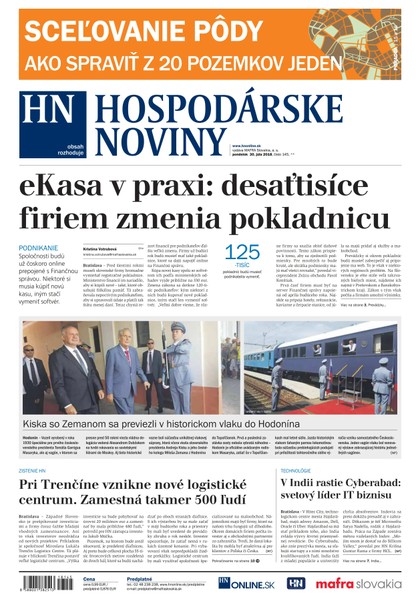 E-magazín Hospodárske noviny 30.07.2018 - MAFRA Slovakia, a.s.