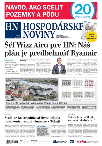 E-magazín Hospodárske noviny 31.07.2018 - MAFRA Slovakia, a.s.