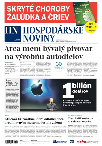 E-magazín Hospodárske noviny 03.08.2018 - MAFRA Slovakia, a.s.