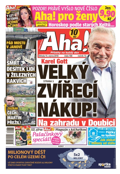 E-magazín AHA! - 15.8.2018 - CZECH NEWS CENTER a. s.