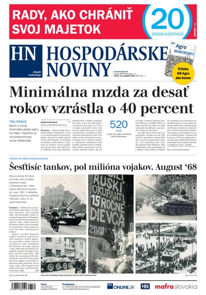 E-magazín Hospodárske noviny 21.8.2018ho - MAFRA Slovakia, a.s.