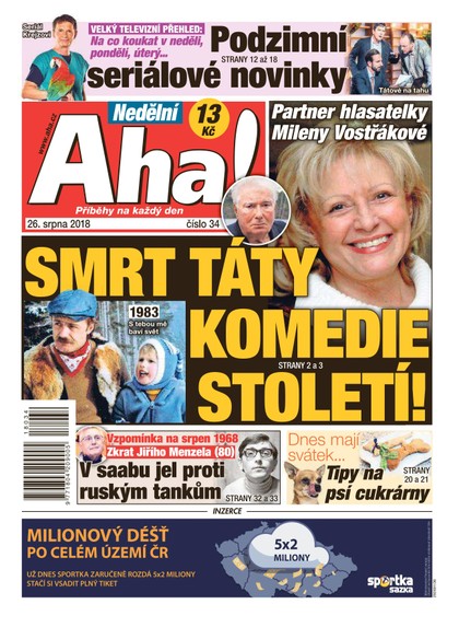 E-magazín Nedělní AHA! - 26.8.2018 - CZECH NEWS CENTER a. s.