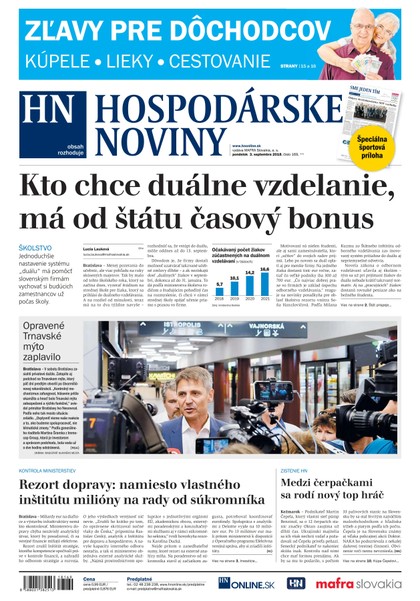 E-magazín Hospodárske noviny 03.09.2018 - MAFRA Slovakia, a.s.