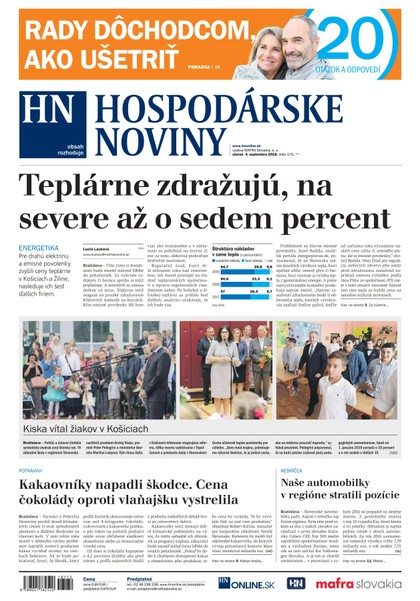 E-magazín Hospodárske noviny 04.09.2018 - MAFRA Slovakia, a.s.