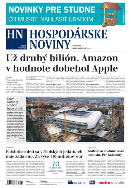 E-magazín Hospodárske noviny 05.09.2018 - MAFRA Slovakia, a.s.