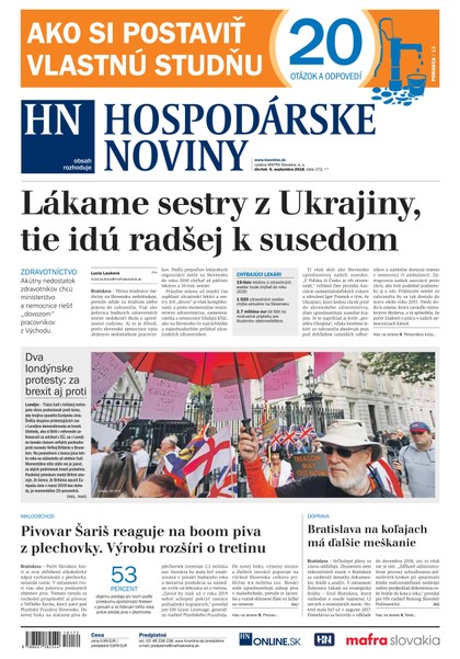 E-magazín Hospodárske noviny 06.09.2018 - MAFRA Slovakia, a.s.