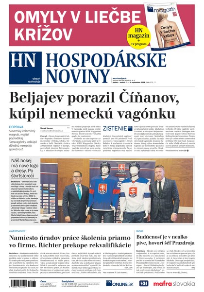 E-magazín Hospodárske noviny 07.09.2018 - MAFRA Slovakia, a.s.