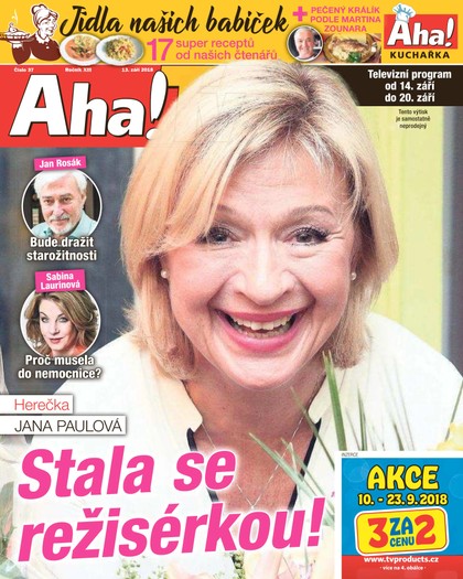 E-magazín AHA! Tv - 13.9.2018 - CZECH NEWS CENTER a. s.