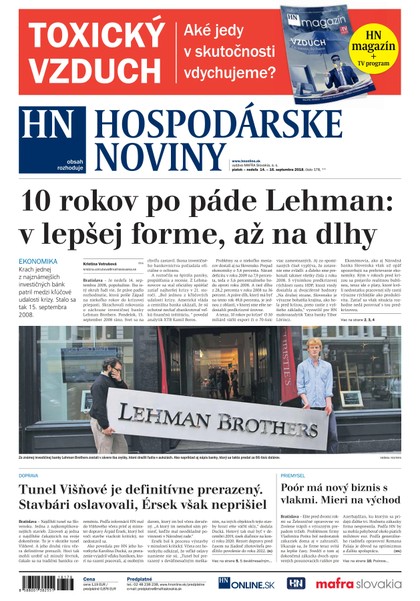 E-magazín Hospodárske noviny 14.09.2018 - MAFRA Slovakia, a.s.
