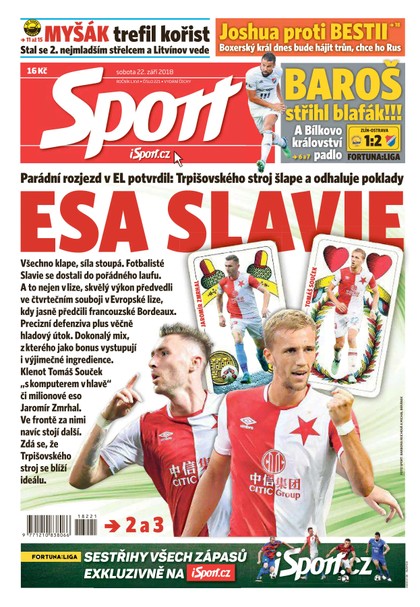 E-magazín Sport - 22.9.2018 - CZECH NEWS CENTER a. s.