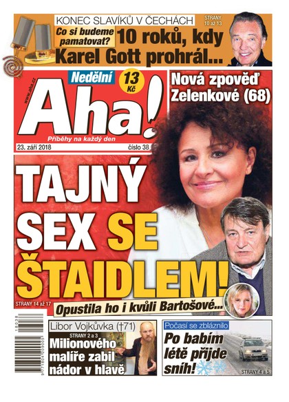 E-magazín Nedělní AHA! - 23.9.2018 - CZECH NEWS CENTER a. s.