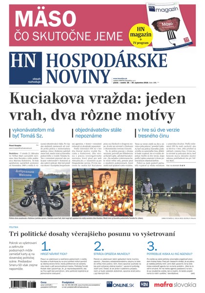 E-magazín Hospodárske noviny 28.09.2018 - MAFRA Slovakia, a.s.