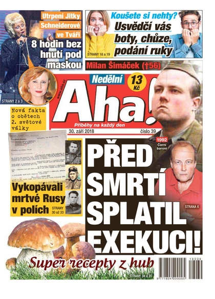 E-magazín Nedělní AHA! - 30.9.2018 - CZECH NEWS CENTER a. s.