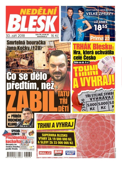 E-magazín Nedělní Blesk - 30.9.2018 - CZECH NEWS CENTER a. s.