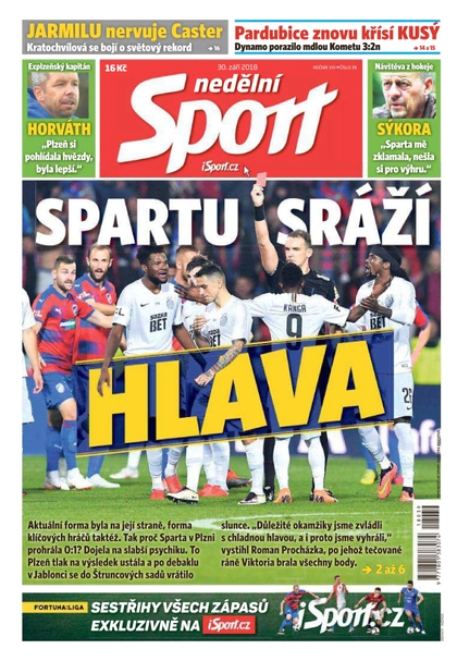 E-magazín Nedělní Sport - 30.9.2018 - CZECH NEWS CENTER a. s.