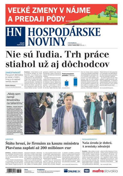 E-magazín Hospodárske noviny 03.10.2018 - MAFRA Slovakia, a.s.