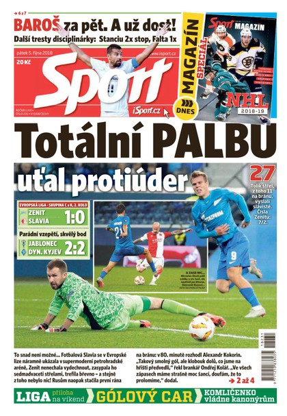 E-magazín Sport - 5.10.2018 - CZECH NEWS CENTER a. s.