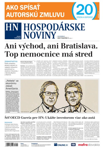 E-magazín Hospodárske noviny 09.10.2018 - MAFRA Slovakia, a.s.