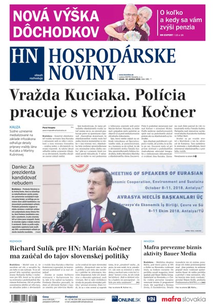 E-magazín Hospodárske noviny 10.10.2018 - MAFRA Slovakia, a.s.
