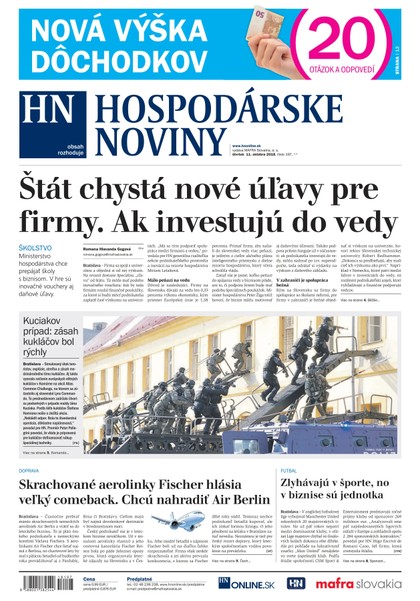E-magazín Hospodárske noviny 11.10.2018 - MAFRA Slovakia, a.s.