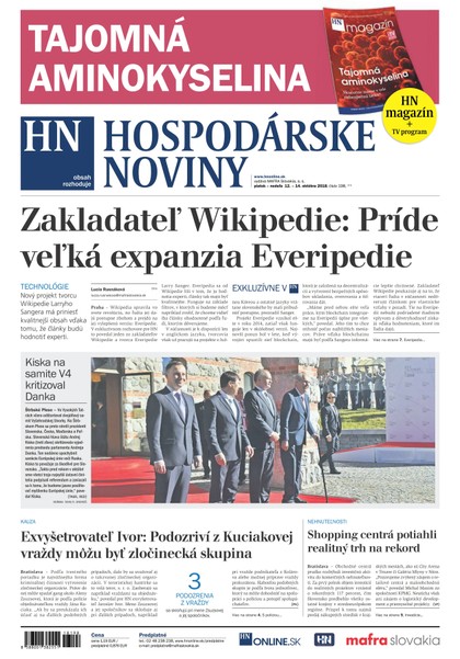 E-magazín Hospodárske noviny 12.10.2018 - MAFRA Slovakia, a.s.