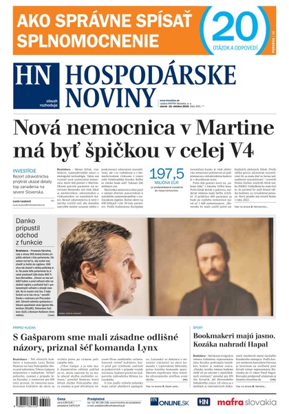 E-magazín Hospodárske noviny 16.10.2018 - MAFRA Slovakia, a.s.