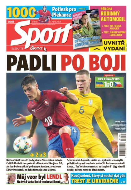 E-magazín Sport - 17.10.2018 - CZECH NEWS CENTER a. s.