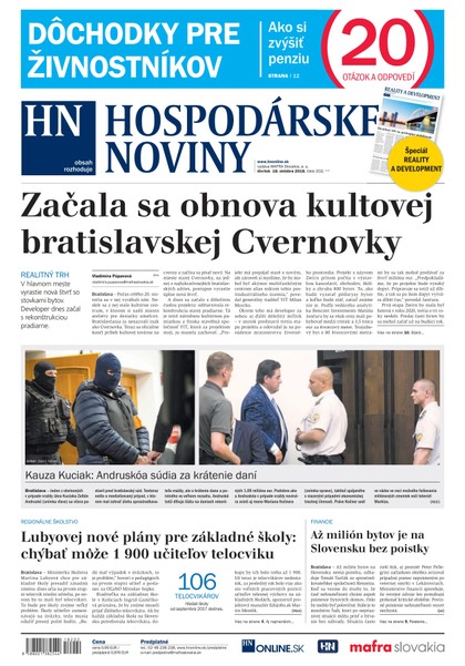 E-magazín Hospodárske noviny 18.10.2018 - MAFRA Slovakia, a.s.