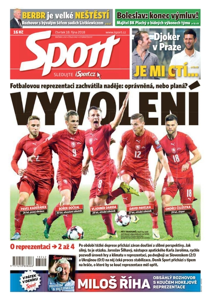 E-magazín Sport - 18.10.2018 - CZECH NEWS CENTER a. s.