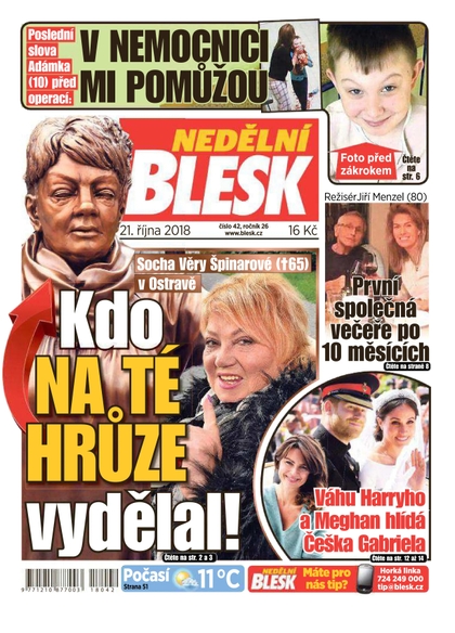 E-magazín Nedělní Blesk - 21.10.2018 - CZECH NEWS CENTER a. s.