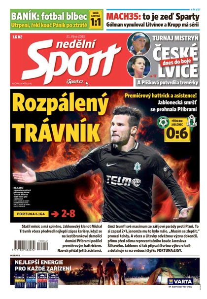 E-magazín Nedělní Sport - 21.10.2018 - CZECH NEWS CENTER a. s.