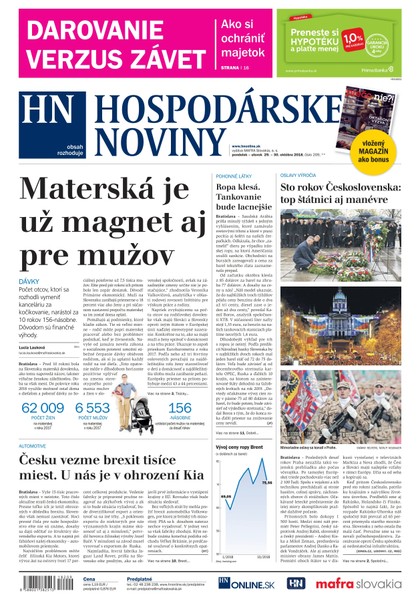 E-magazín Hospodárske noviny 29.10.2018 - MAFRA Slovakia, a.s.