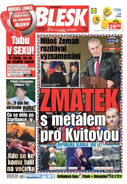 E-magazín Blesk - 29.10.2018 - CZECH NEWS CENTER a. s.