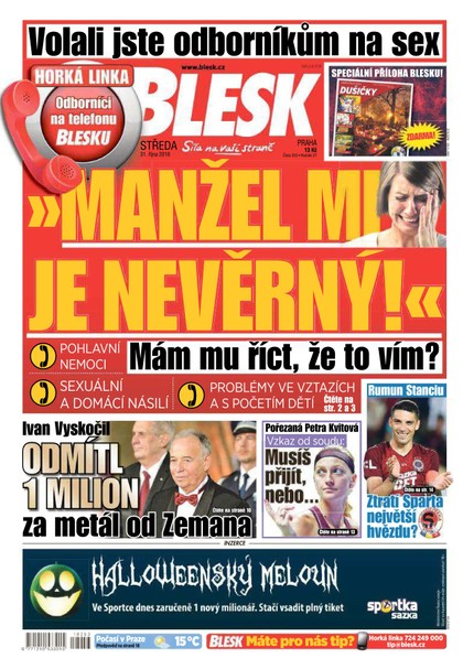 E-magazín Blesk - 31.10.2018 - CZECH NEWS CENTER a. s.
