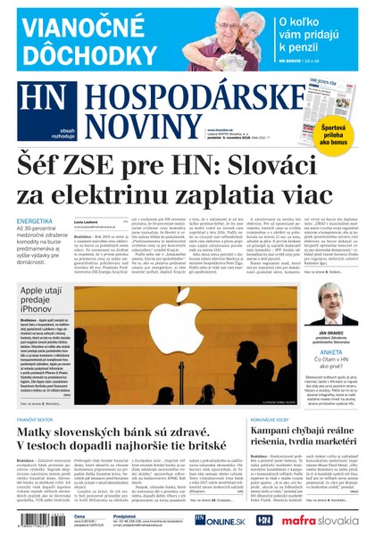 E-magazín Hospodárske noviny 05.11.2018 - MAFRA Slovakia, a.s.