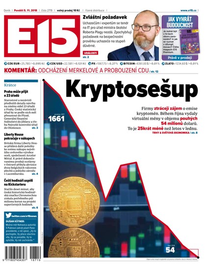 E-magazín E15 - 5.11.2018 - CZECH NEWS CENTER a. s.