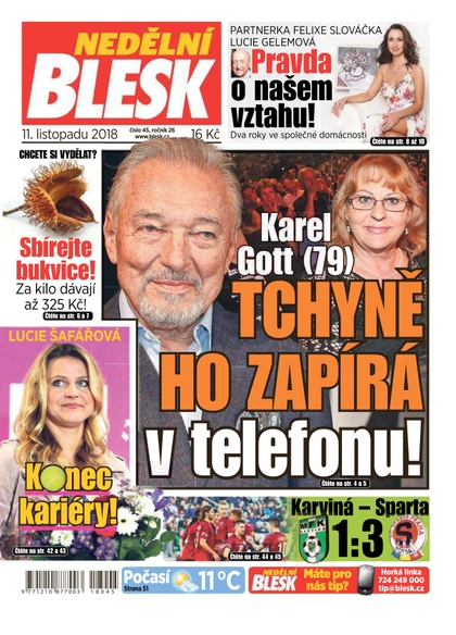 E-magazín Nedělní Blesk - 11.11.2018 - CZECH NEWS CENTER a. s.