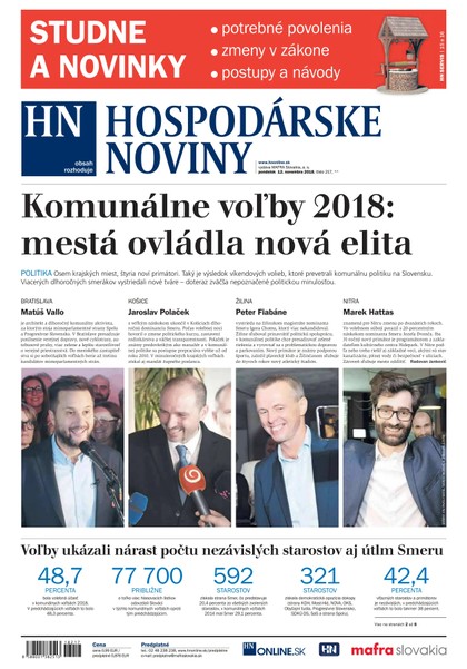 E-magazín Hospodárske noviny 12.11.2018 - MAFRA Slovakia, a.s.