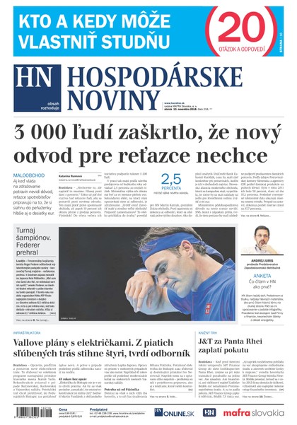 E-magazín Hospodárske noviny 13.11.2018 - MAFRA Slovakia, a.s.