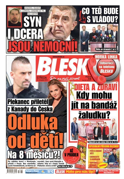 E-magazín Blesk - 14.11.2018 - CZECH NEWS CENTER a. s.