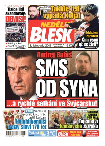 E-magazín Nedělní Blesk - 18.11.2018 - CZECH NEWS CENTER a. s.