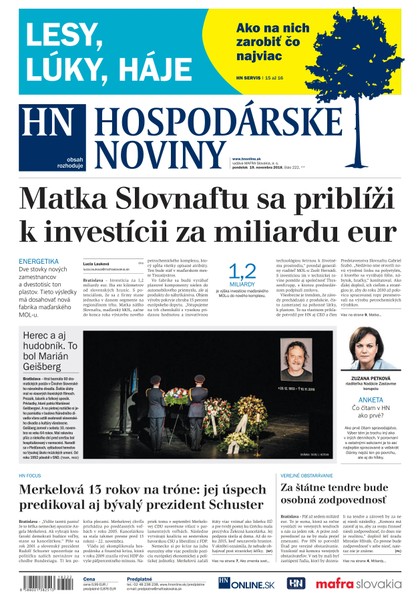 E-magazín Hospodárske noviny 19.11.2018 - MAFRA Slovakia, a.s.