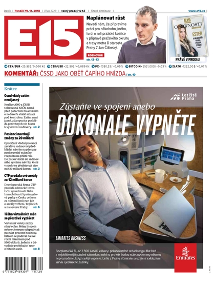 E-magazín E15 - 19.11.2018 - CZECH NEWS CENTER a. s.