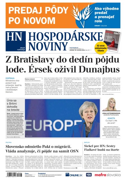 E-magazín Hospodárske noviny 26.11.2018 - MAFRA Slovakia, a.s.