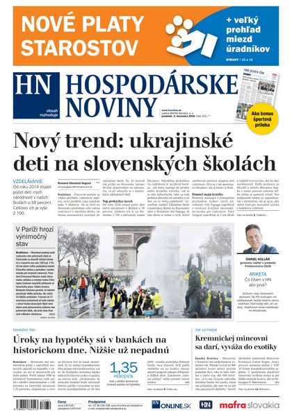 E-magazín Hospodárske noviny 03.12.2018 - MAFRA Slovakia, a.s.