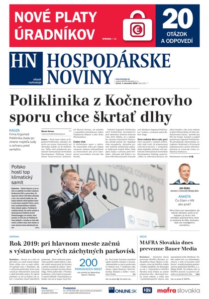 E-magazín Hospodárske noviny 04.12.2018 - MAFRA Slovakia, a.s.