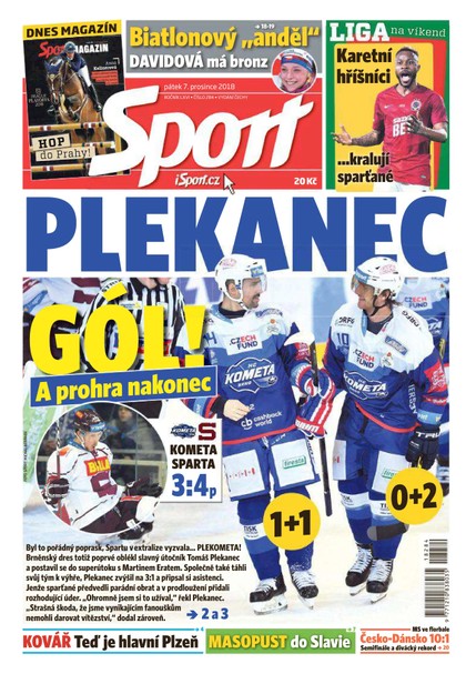 E-magazín Sport - 7.12.2018 - CZECH NEWS CENTER a. s.