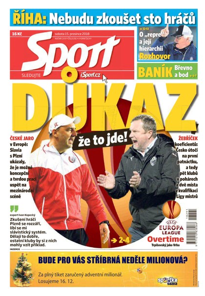 E-magazín Sport - 15.12.2018 - CZECH NEWS CENTER a. s.