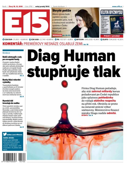 E-magazín E15 - 18.12.2018 - CZECH NEWS CENTER a. s.